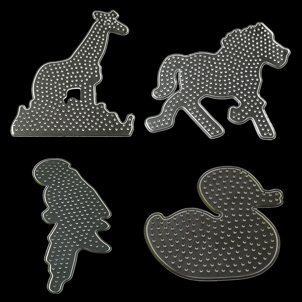 4/6-Pack 5mm Fuse Bead Pegboards Transparent Plastic Ironing Bead Templates for DIY Crafts Jewelry Making Accessories