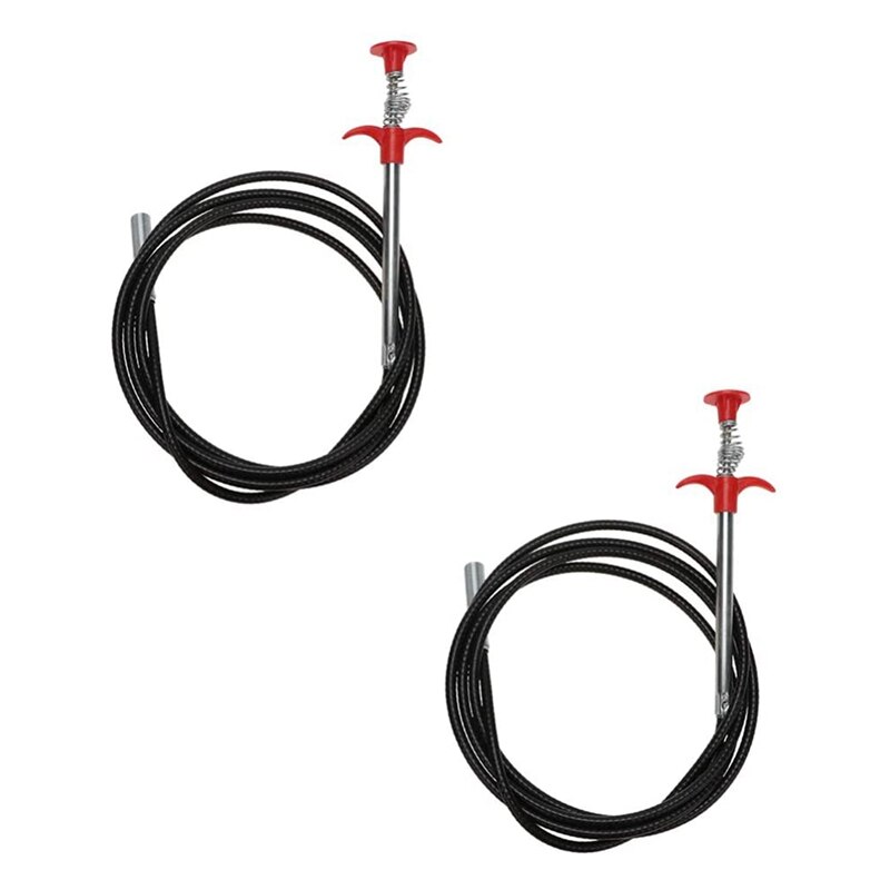 Cuerda elástica de limpieza de alcantarillado para el hogar, tubo de dragado de bañera flexible de 250cm de largo, herramientas de limpieza de alcantarillado para cocina y baño, 2 uds.