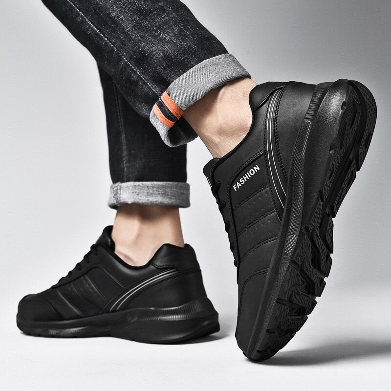 Mænd fritidssko læder sneakers mænd sko komfortable mandlige støvler udendørs lys gå fodtøj herre sko