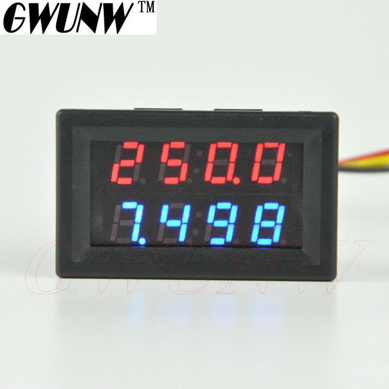 Gwunw BY42A 500V 10A Dc 4 Bit Digitale Spanning Ampèremeter Huidige Tester Meter Voltmeter Dual Display Rood Blauw Groen led