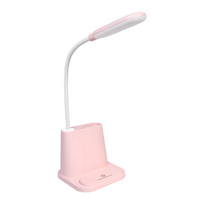 Led Table Lamp Desk lamps USB Flexible Reading For Children With phone hoder Intelligent Eye Protection Dormitory: Pink Without Fan