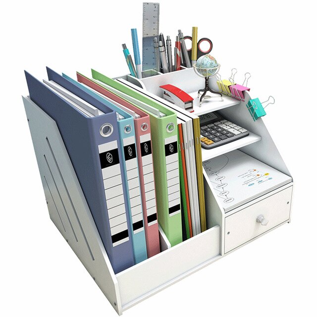 Organizador de libros, organizadores de revistas, organizador de escritorio, organizador de libros, escritorio, papelería, organizador de almacenamiento colgante, estante de soporte