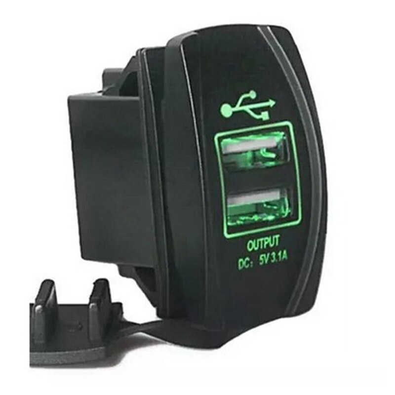 3.1A 12-24V Led Universele Autolader Waterdichte Dual Usb-poort Charger Socket Outlet Voor Motorfiets Auto accessoires Camping: 02