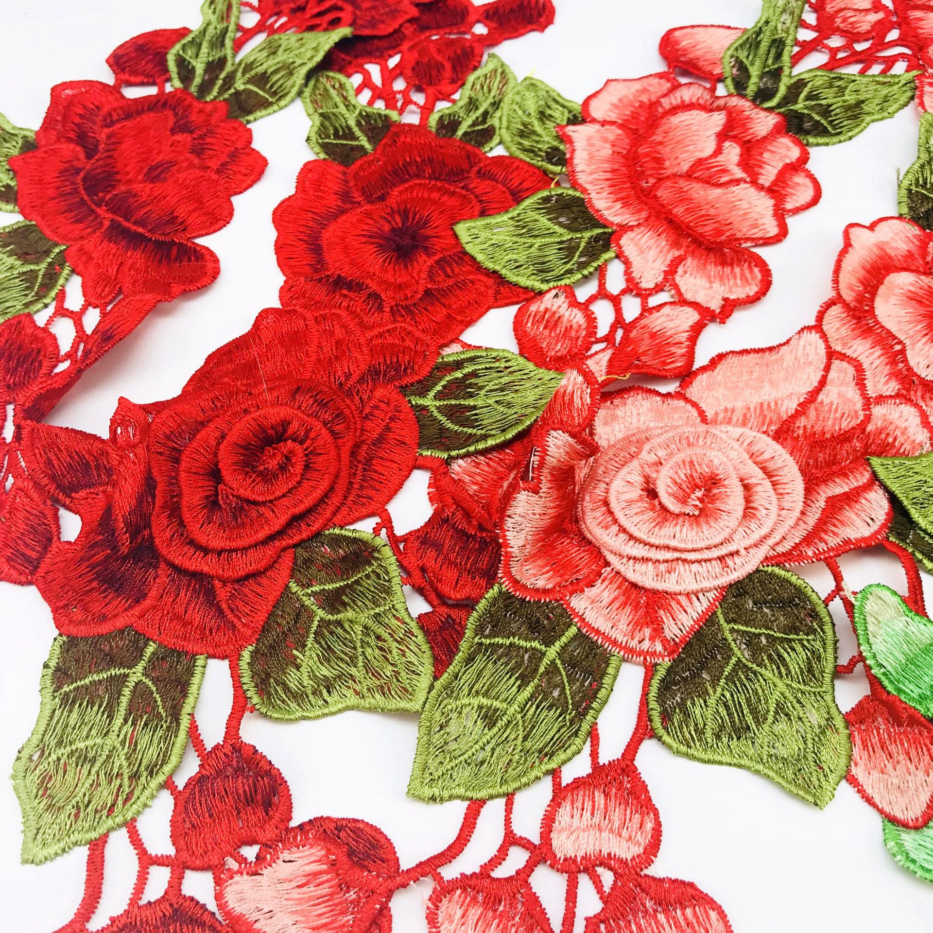 DIY sewing dresses flower applique Collar applique DIY decoration accessories 3d flower Patches Water Soluble