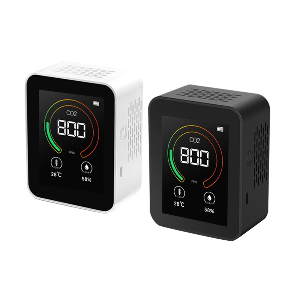 CO2 Meter CO2 Detector 400-5000 PPM Intelligent Big Screen CO2 Temperature Humidity Multipurpose Detect Tool Portable CO2 Tester