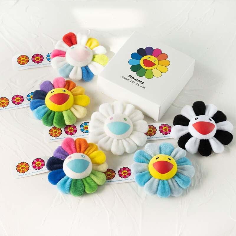 Broche de girasol japonés para Bebé y Niño, flor de arcoíris de peluche, estera de suelo juego, asiento, decoración colorida
