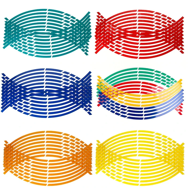 16 pezzi decalcomanie per pneumatici per auto moto strisce di rivestimento adesivo riflettente universale per ruota di bici nastro per cerchioni moto impermeabile 17 "18"