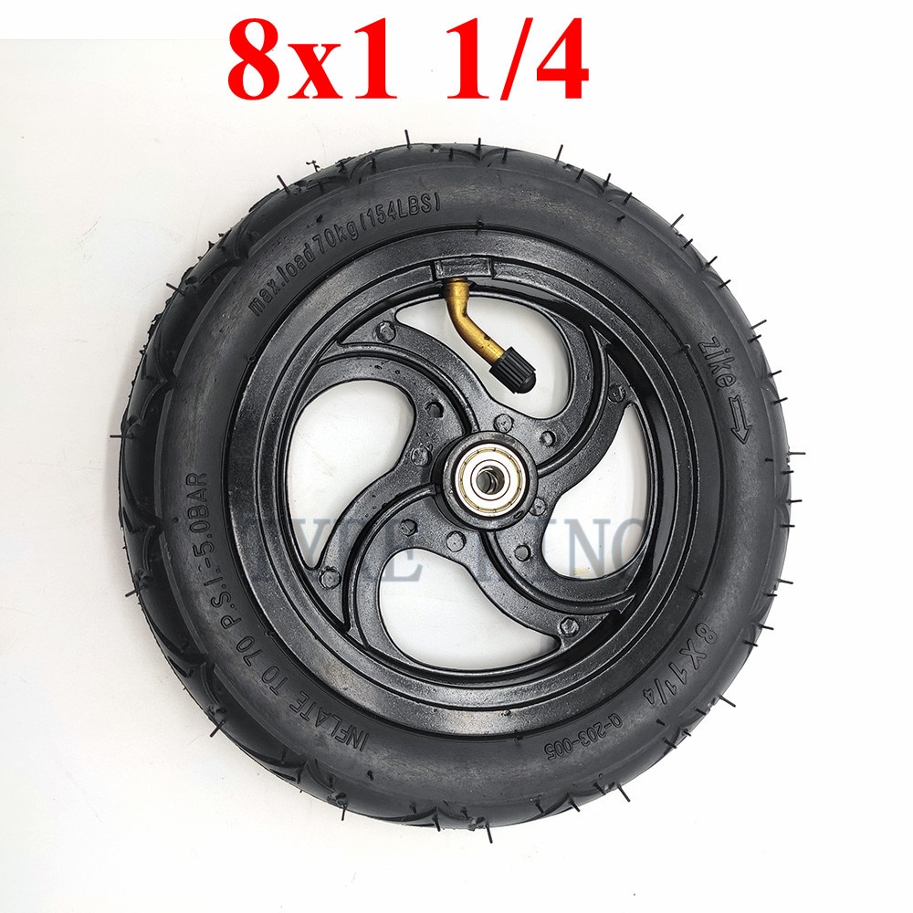 8X1 1/4 Scooter Tire & Inner Tube with Alloy Hub 8 Inch 8*1.25 Tyre for Bike Electric / Gas Scooter Parts