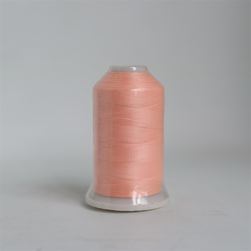 Fil à coudre lumineux 1000m par bobine | Fileter dans la peau du Polyester, broderie, 150D/2 lumineux, 8 couleurs pour votre choix: LT. Salmon
