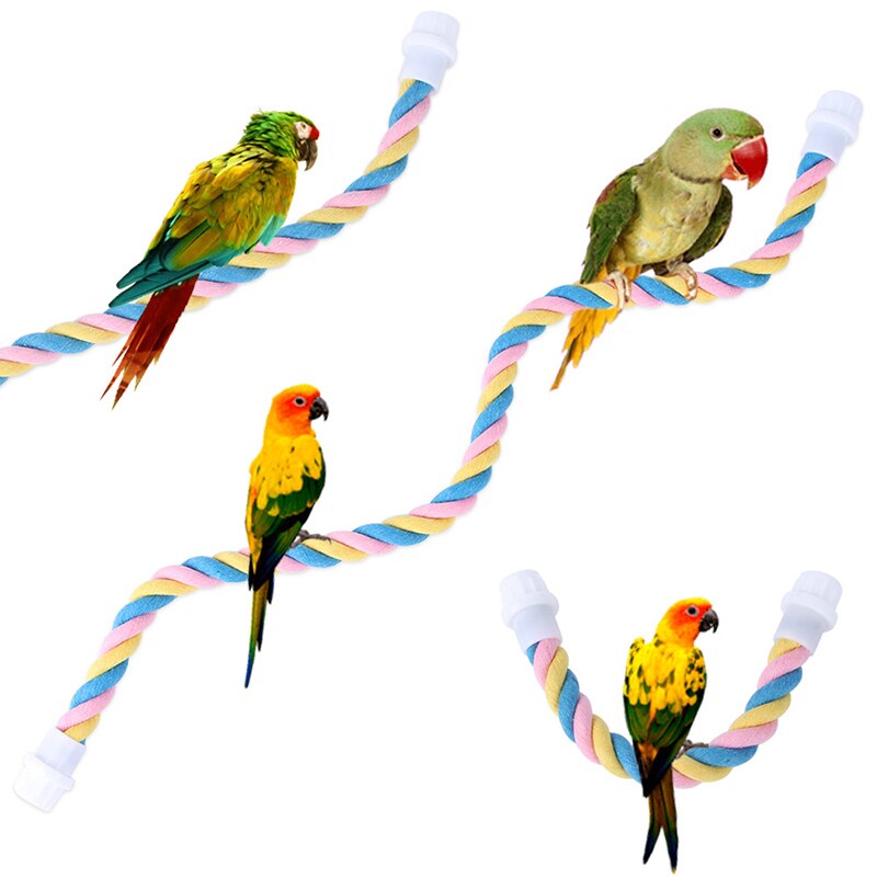 Cuerda de algodón para escalada de loros, soporte en forma de U, jaula de poste, accesorios para loros, juguete para pájaros, cuerda de escalada para loros