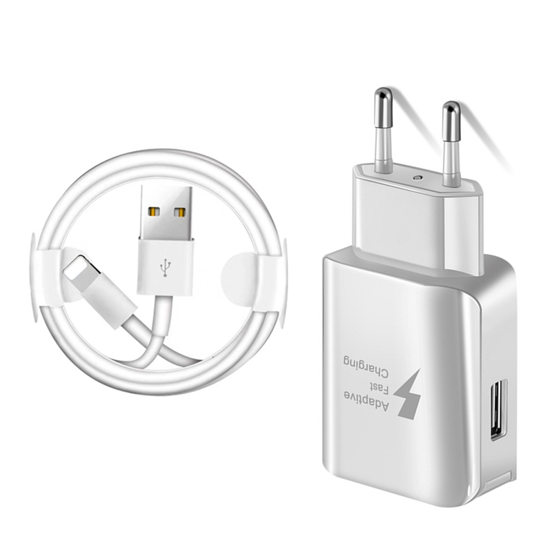 Kit Schnelle Ladegerät + USB Ladekabel für iPhone X XS MAX XR 6 6 S 7 8 Plus 5 5 S EU/Us-stecker Wand USB Ladegeräte Daten Kabel 1 m 2 m 3 m