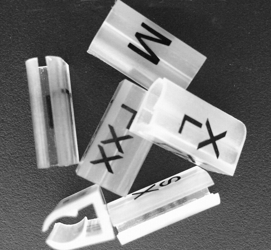 Plastic Grootte Marker Tags &quot;Xs-Xxl&quot; Rechthoek Winkel Hanger Sizer Kledingstuk Marker 600 Stuks