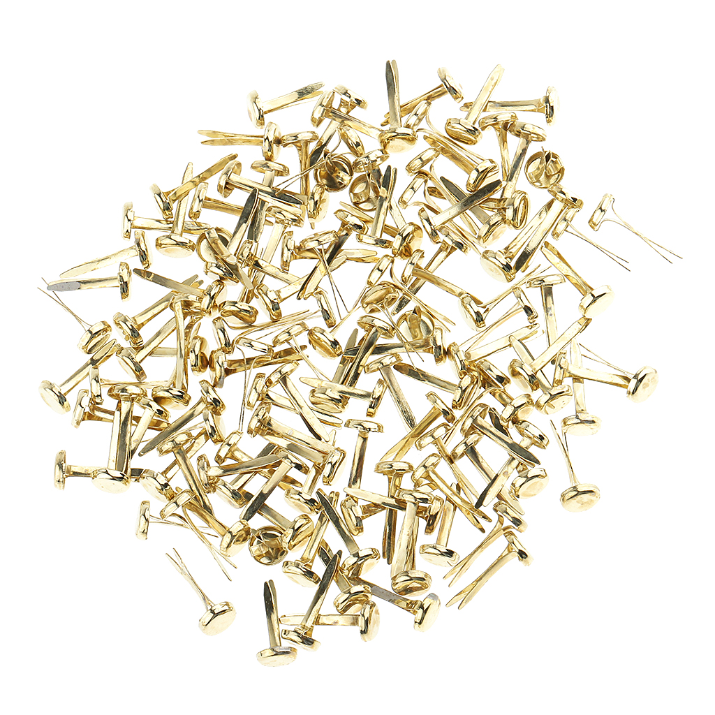 200 piezas sujetadores de papel de Metal dorado para álbum de recortes embellecimiento manualidades de papel 8mm
