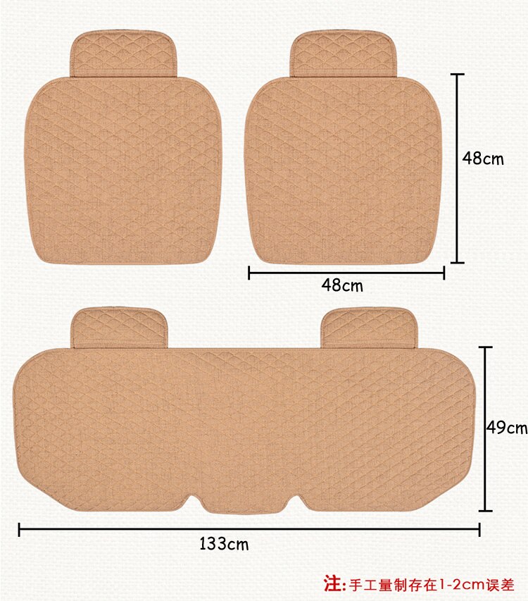 Stof Auto Bekleding Vier Seizoenen Voor Achter Vlas Kussen Ademende Protector Mat Pad Auto accessoires Universele Voor Alle Model