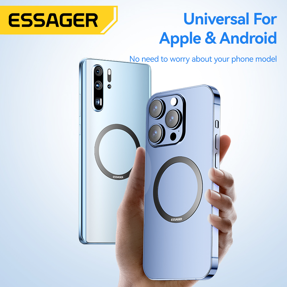 2 sztuki magnetyczny metalowy pierścień do iPhone 15 14 13 12 Pro Max Plus magnes MagSafe do Samsung Xiaomi bezprzewodowa płytka ładująca