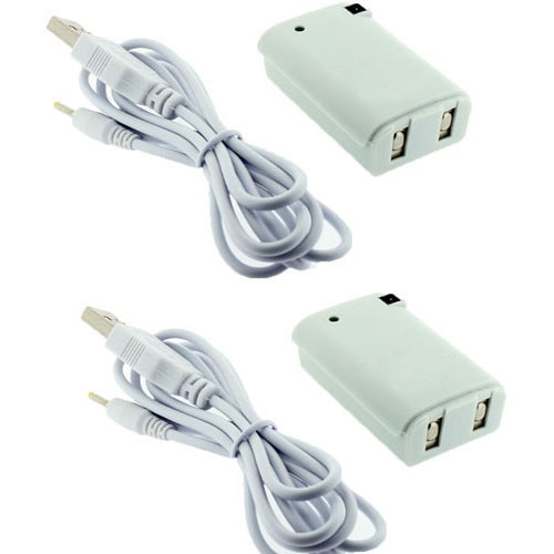 2 x USB Charger Cable + Rechargeable Battery Pack for Xbox 360 Wireless Controller