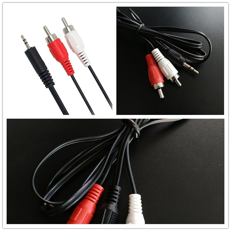 1PC 1,2 M 3,9 ft 3,5mm Stecker jack zu Dual 2 RCA stecker Kabel Stereo PC Audio Splitter aux auf 2 RCA Audio Kabel