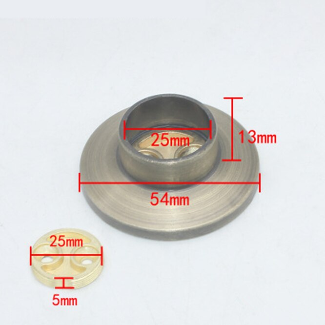 2pcs Zinc Alloy pipe bracket 25mm Dia Tube support Flange Seat for Wardrobe Hanging Rail Rod Pole Socket End Holder Hardware