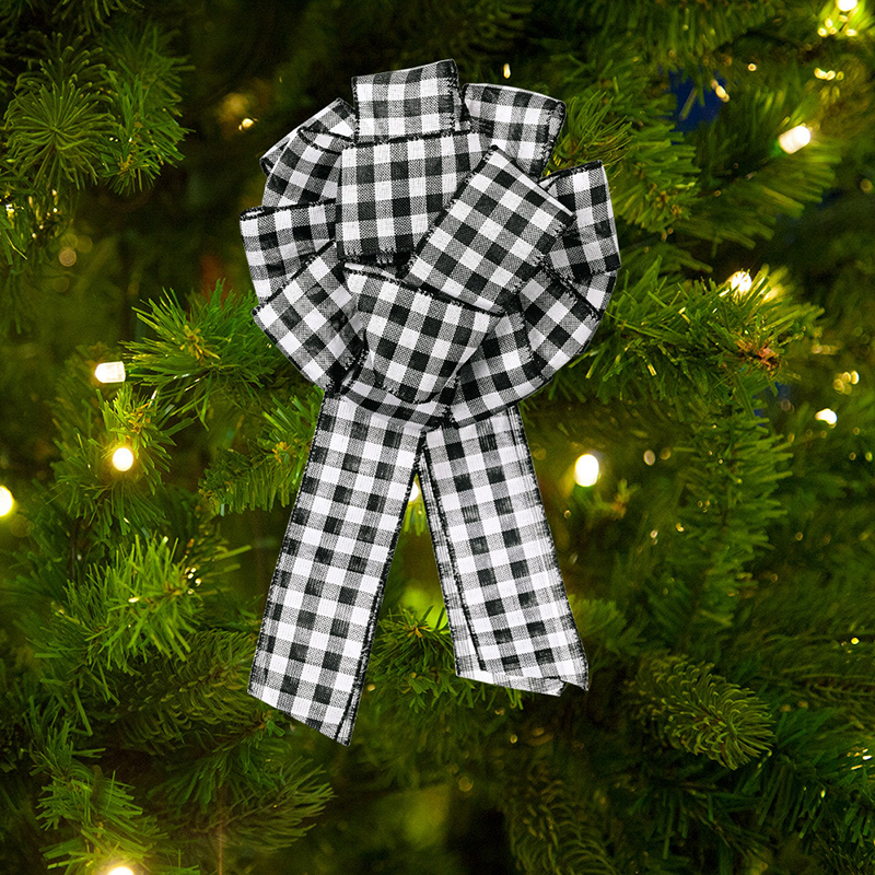 Blauer Weihnachtsstrumpf Mit Samt-Cuff – Plaid-Muster Für Festliche Deko (25,4 X 45,7 Cm)