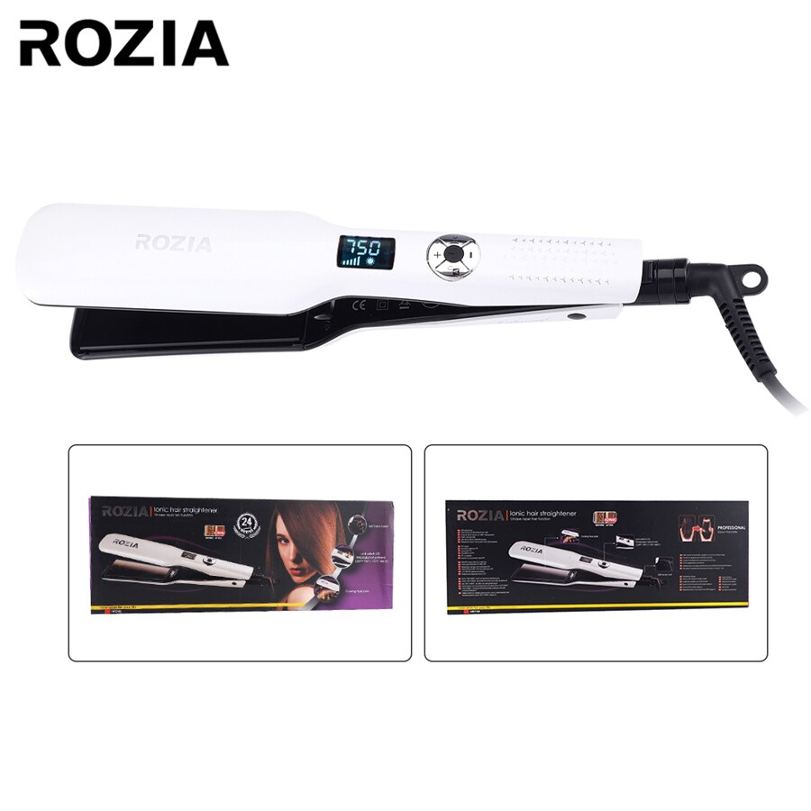 ROZIA Mais Haar Stil Turmalin Keramik Heizung Platte Haarglätter Styling Werkzeuge LED-anzeige Flache Eisen Salon Stil Werkzeuge