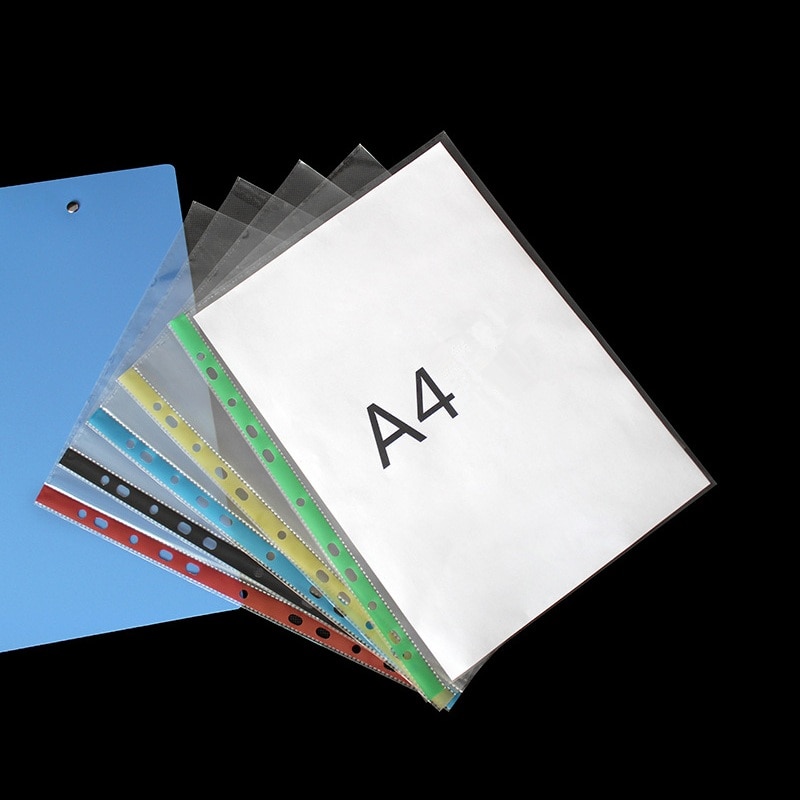 10pcs 11 Holes A4 Presentation Binder Vertical File Bag Folder Office School Supply Stationery Business Documents Cover Holder