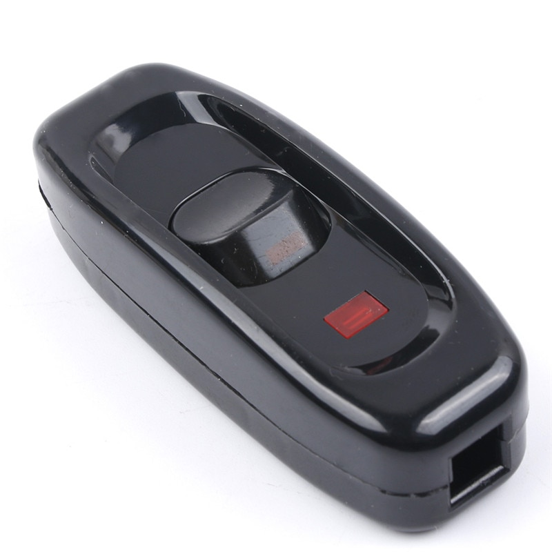 1 Pcs 110-250V 10A White & Black Desk Light ON/OFF Inline Switch Table Lamp Rocker Switch