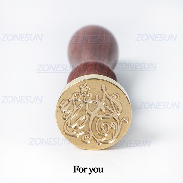 ZONESUN, sello de frase de bendición, sello con mango de madera para , embalaje, sobres de cartas, paquetes, invitaciones de boda: Love