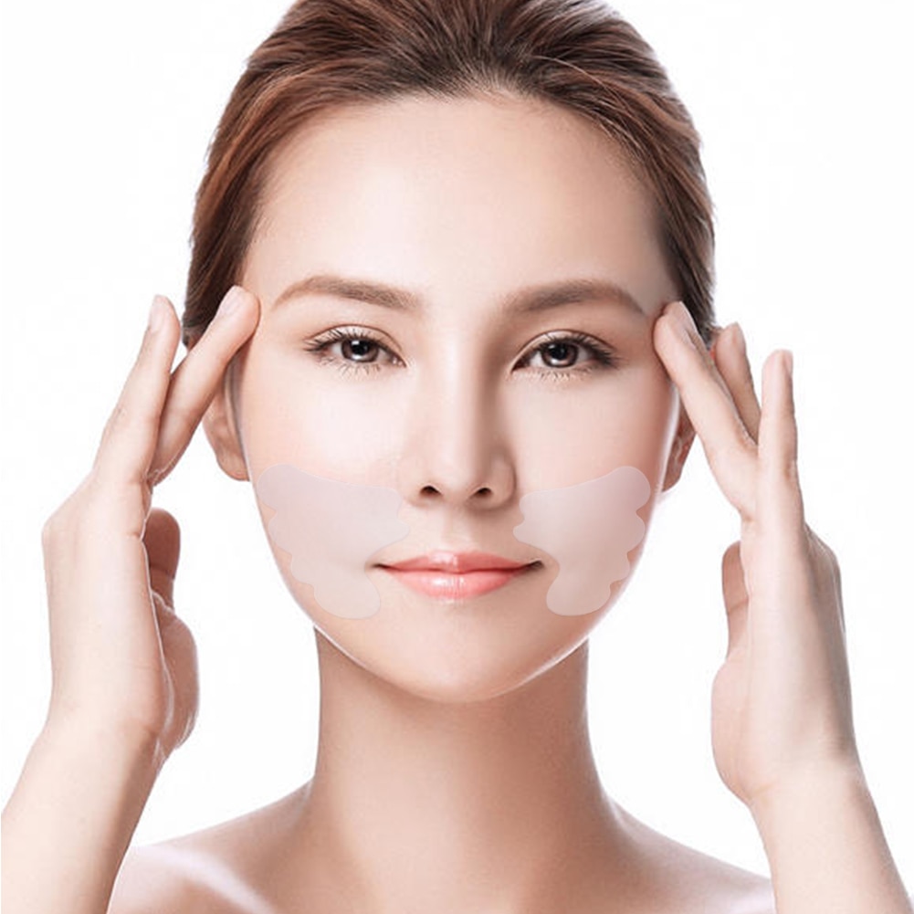 Herbruikbare Siliconen Anti-Rimpel Gezicht Voorhoofd Sticker Wang Chin Sticker Facial Eye Patches Rimpel Verwijderen Gezicht Lifting Patches