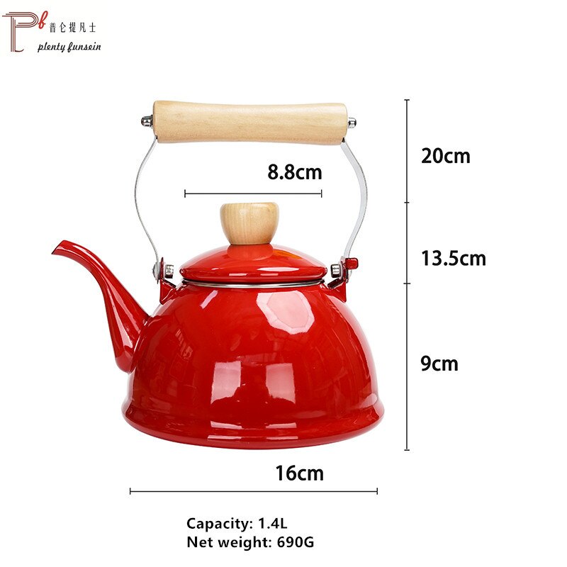 Emaille Emaille Ketel Koud Waterkoker Restaurant Theepot Kokend Ketel Verdikte Inductie Fornuis Aardgas Huishoudelijke Commerciële: H