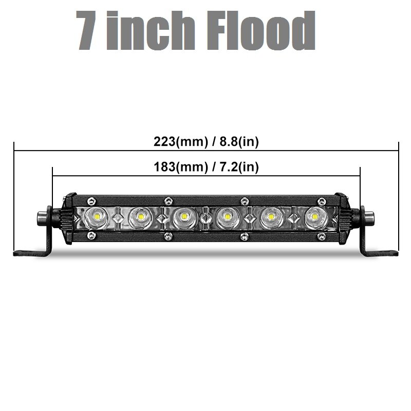 7 10 13 20 Inch Enkele Rij Offroad Led Licht Bar 18 W 36 W 54 W Led Verlichting bar Flood Spot Beam Dagrijverlichting Atv Suv: 7inch flood