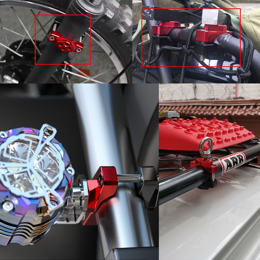 Motorcycle Spotlight Bracket Red Black CNC 17-32mm Multifunctional headlight bracket Motorcycle Accessories