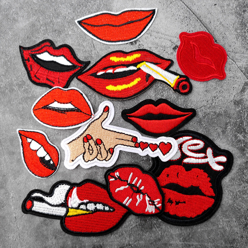 Lippen Kus Cool Patches Borduren Voor T-shirt Opstrijkbare Applicaties Kleding Jeans Stickers Badges OOPS