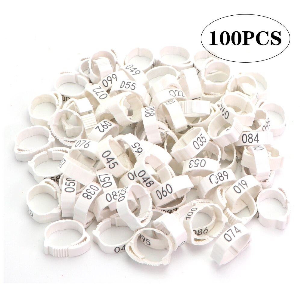 100PCS Poultry Foot Ring Adjustable Size Digital Chicken Leg Buckle ...