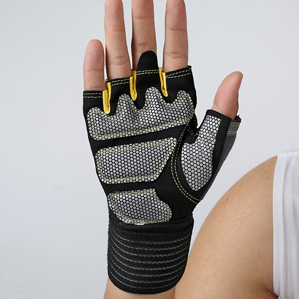 Kurze Finger Handschuhe draussen Sport Volle Handgelenk Schutz Handschuhe halb Finger Fitnessstudio Ausbildung Fitness Gewichtheben MTB Fahrrad Handschuhe