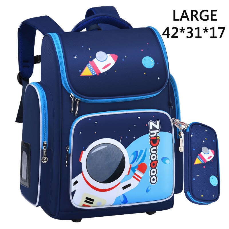 2022 wasserdichte kinderschultaschen für freundlicher, niedliche Karikatur-schultaschen mit federmäppchen, grundschul-rucksäcke, schultaschen für freundlicher, mochilas para: Groß blau