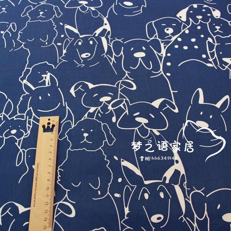 160cm * 50cm blue dot hond baby kids Katoenen Stof Bedrukt Doek Naaien Quilten beddengoed kleding gordijn patchwork stof