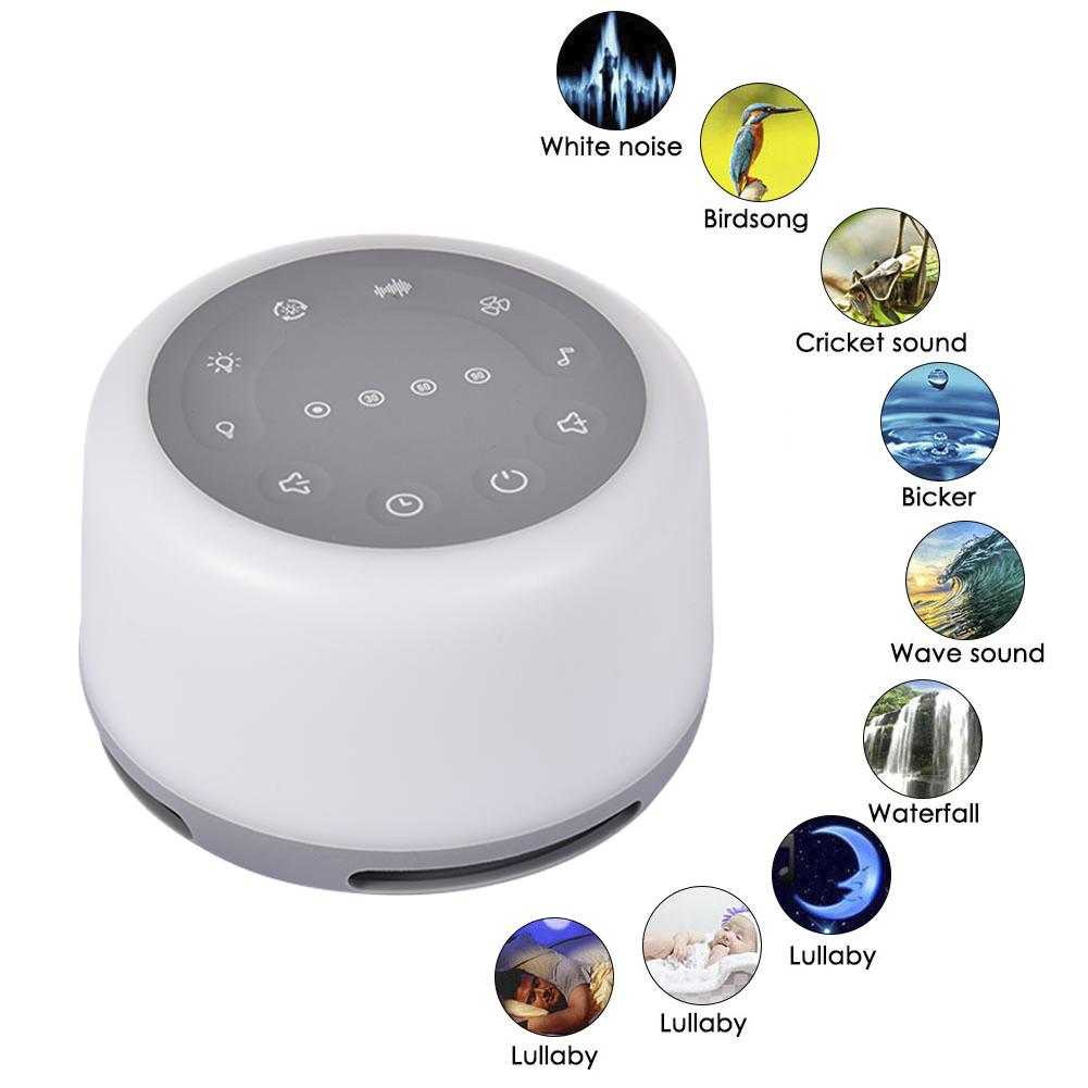 White Noise Machine USB Charging Timed Shutdown Sleep Automatic Sound Machine With Wram White Light For Baby Sleeping Relaxation