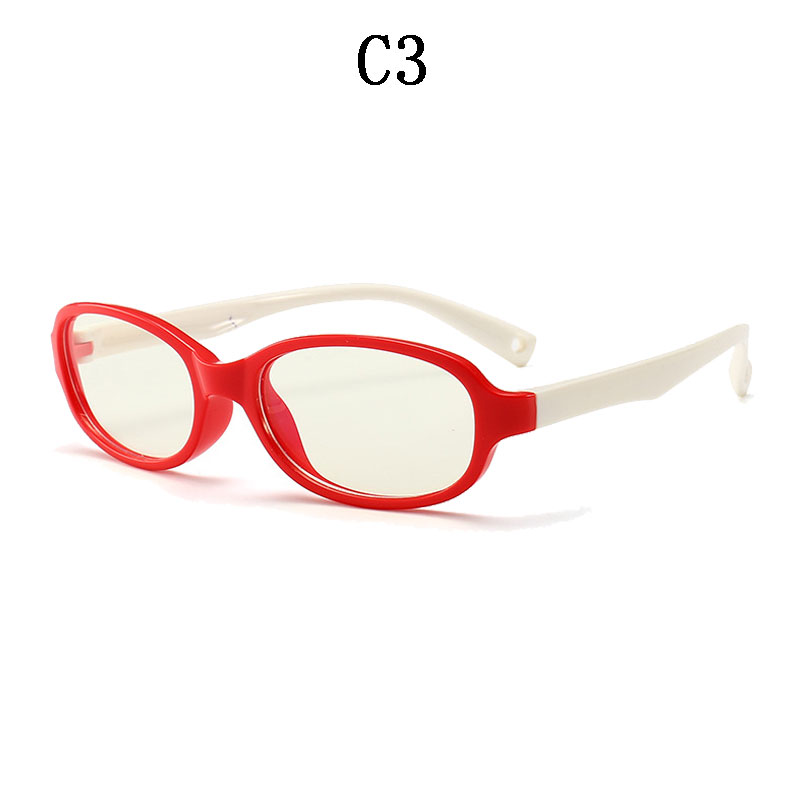 Boyseen dreng og pige anti-blå børne optiske briller silikone børn flad spejl briller stel briller 005: C3