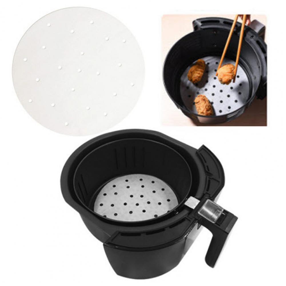 200Pcs Baking Paper Perforated Grease Proof Fryer Liners Heat Resistance Paper Liners White Parchment Paper Sheets for Cooking