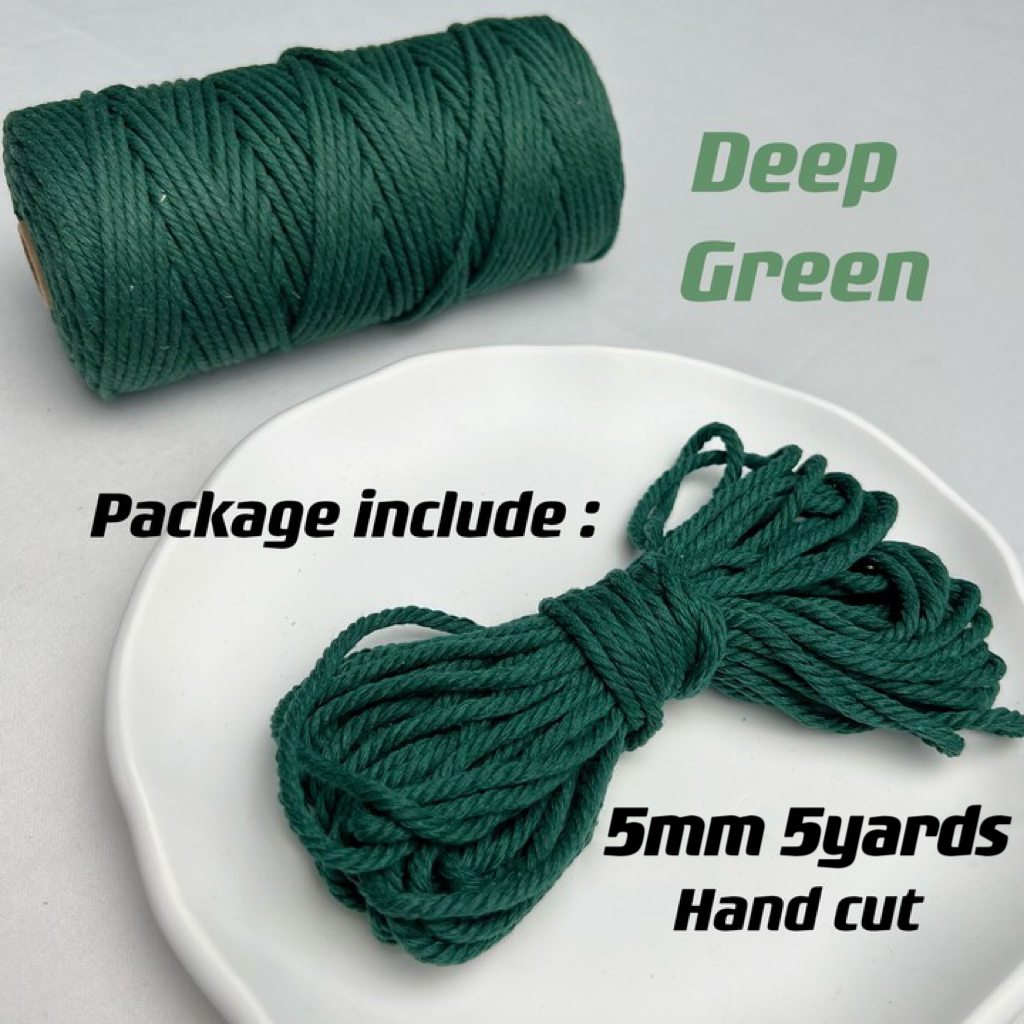 5mm Katoen Macrame Koord Gekleurde Touw Draad Macrame Materialen DIY Ambachten Gehaakte String voor Kerst Bruiloft Woondecoratie