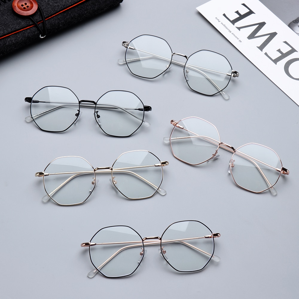 Classic Blue Light Blocking Glasses Women and Men Retro Round Metal Optical Eyeglasses Anti Eyestrain Computer Gaming Glasses