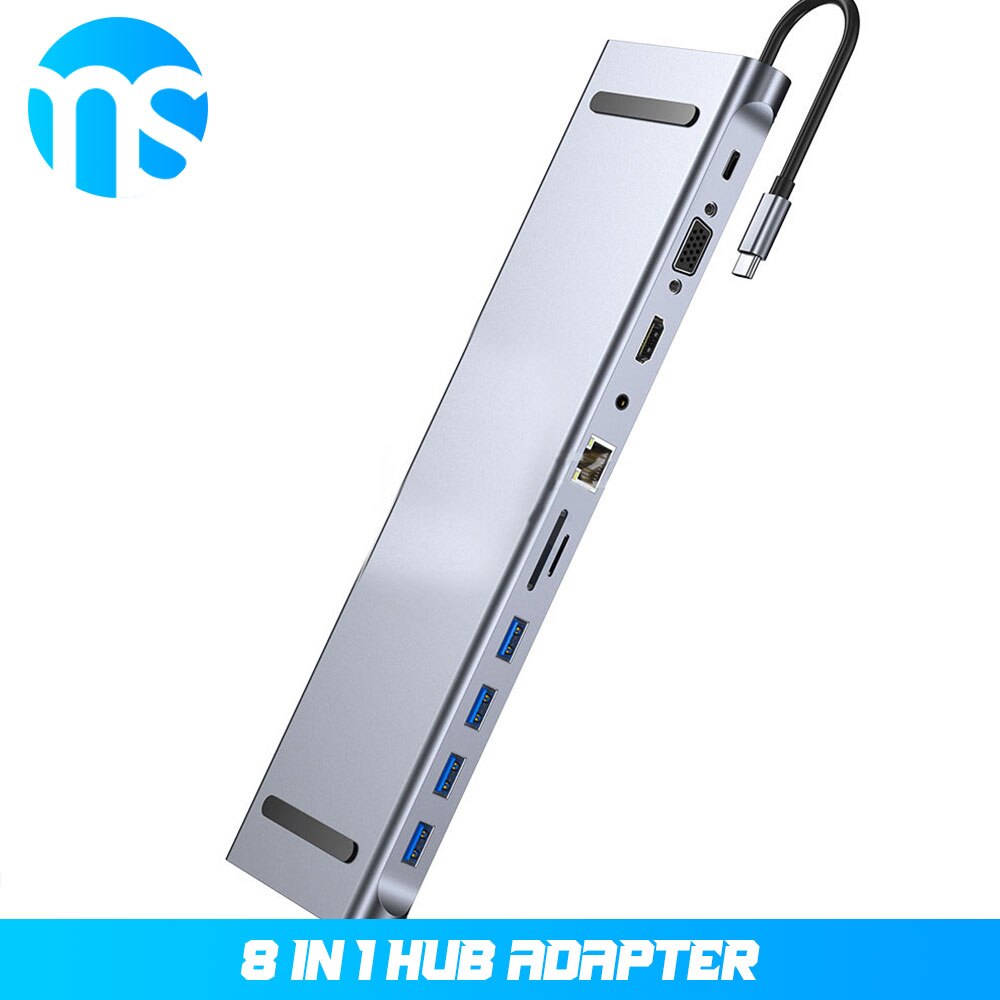 11 em 1 thunderbolt tipo-c USB-C doca para hdmi porta de áudio 87w vga usb 3.0 gigabit ethernet portátil acessórios multiport cubo de dados: Default Title