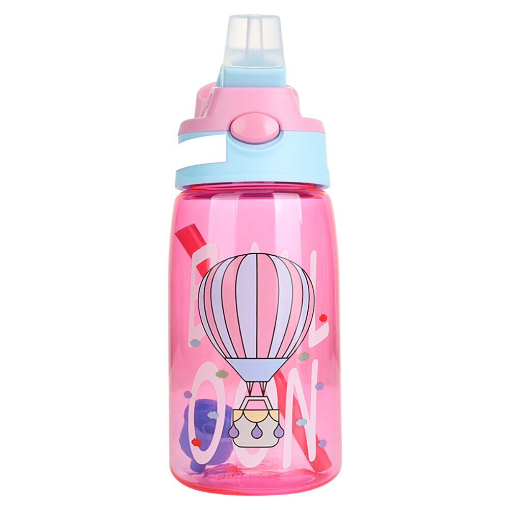 480ML freundlicher Wasser Tasse Kreative Karikatur Baby Fütterung Tassen Mit Strohhalme Dicht Wasser Flaschen draussen Tragbare freundlicher Tassen: Rosa