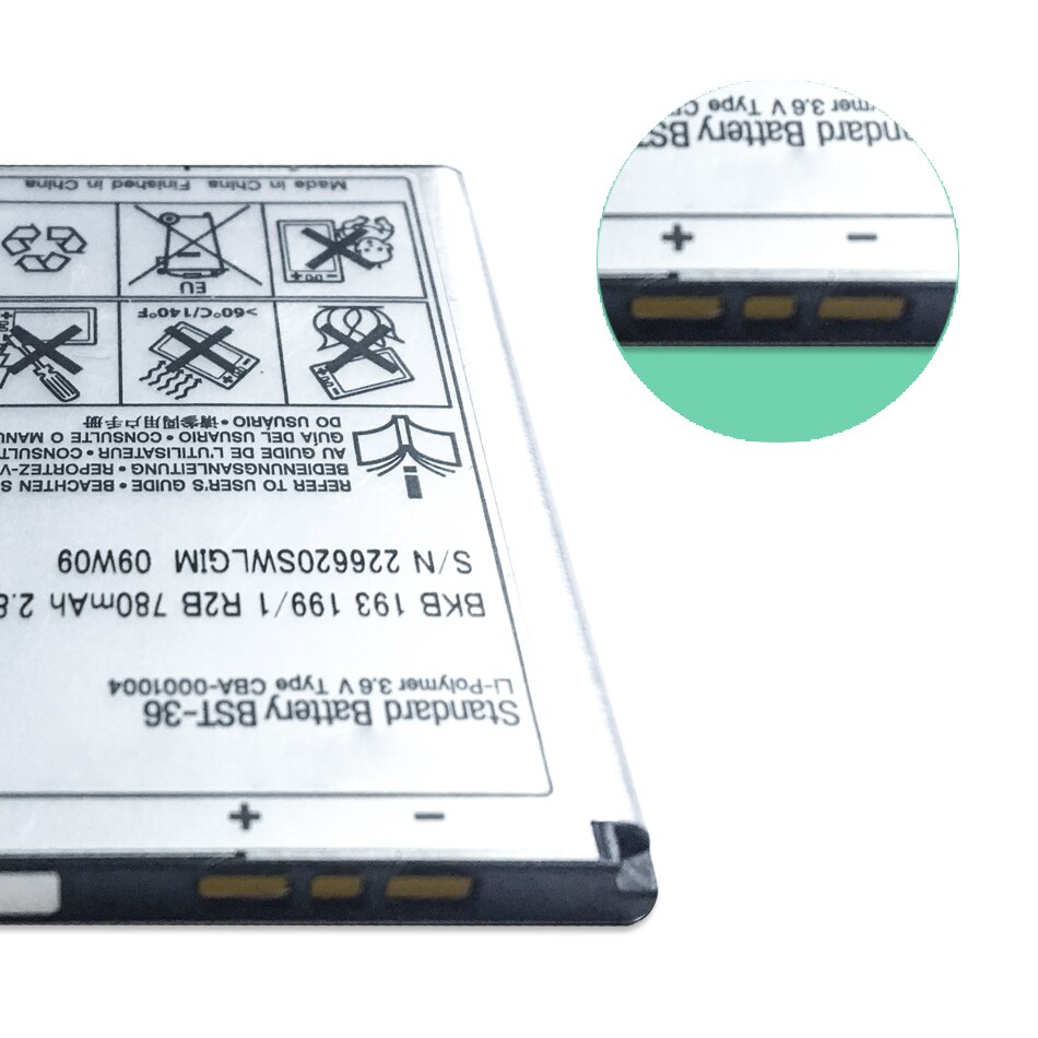 BST-36 For Sony Ericsson J300 K510i Z550a K310 J300C X0001 Z550C K320 K310i K310c K510c Mobile Phone Battery 780mAh