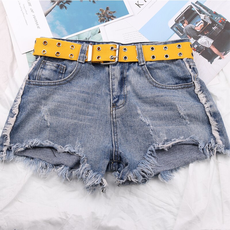 Punk Casual Canvas Unisex Riem Dubbele Rij Gaten Pin Vierkante Gesp Taille Riem Wit Zwart Student Vrouwen Mannen Jeans tailleband: Yellow