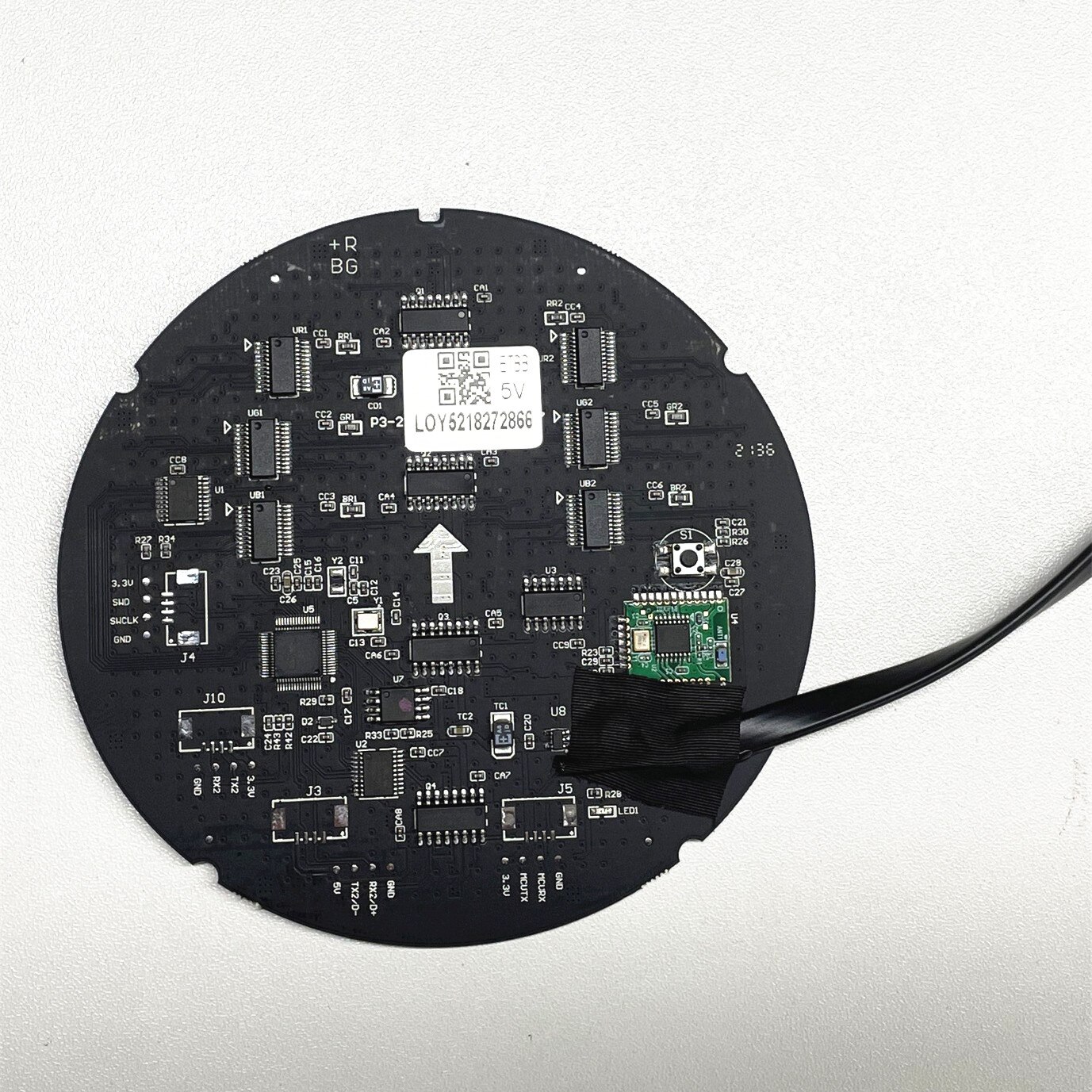 P3 32x32 Pixel Full Color Led Round Screen Module Bluetooth Programmable Animation Text Diy Backpack Screen Advertising Display