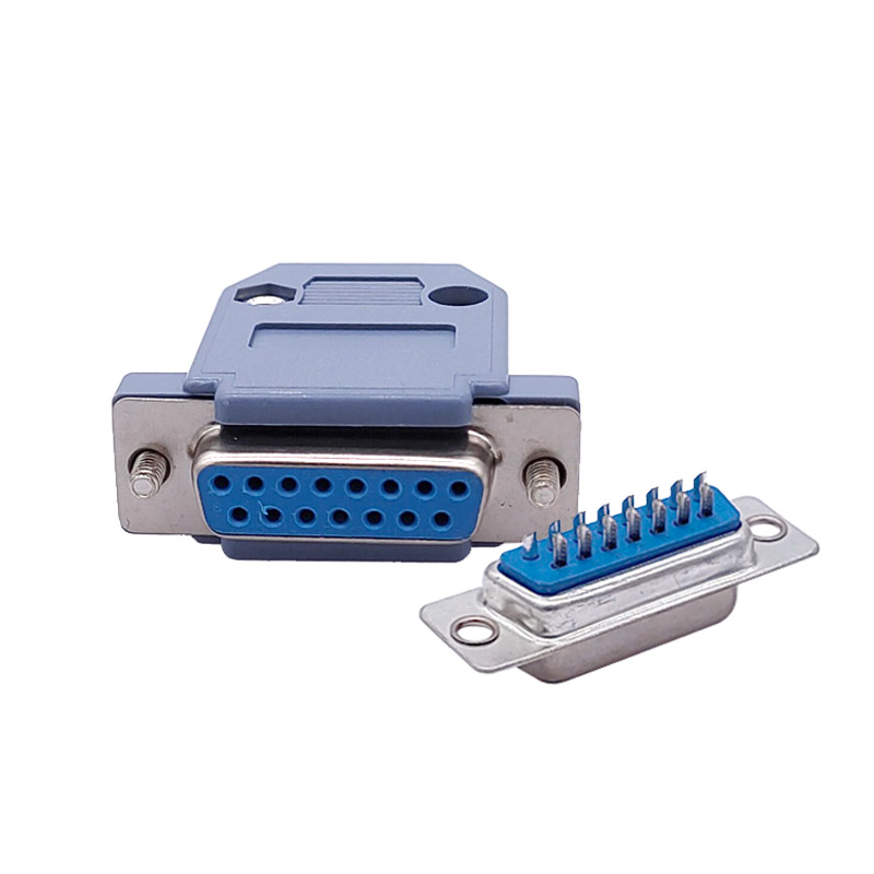 Db15 d type vga stik datastik 2/3 række 15 pin port stik adapter hun han  dp15: Hun sølvfarvet 2p
