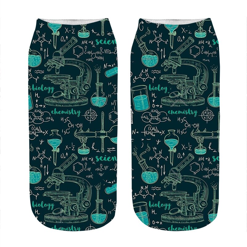 Chaussettes kawaii pour femmes, imprimé de chimie, incroyable, harajuku, drôle, nouveauté, mignonnes, pour filles,: DW01070