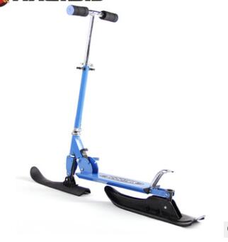 multi-functionele kinderen ski ski + skateboard auto remmen Twee fabrikanten Kinderen slee Skate board scooter + slee: Blauw