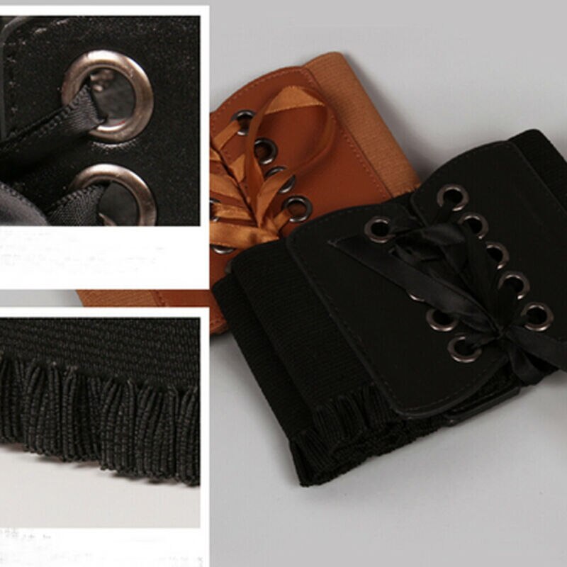 Women Ladies Elastic Stretch Belts Buckle Waist Belt Wide Cinch Corset Waistband